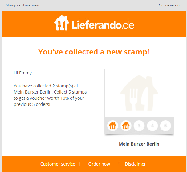 Order food, collect stamps and redeem them in our loyalty shop