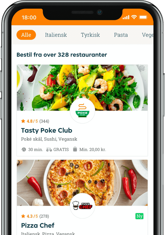 Immagine della lista ristoranti nella nostra app per mobile